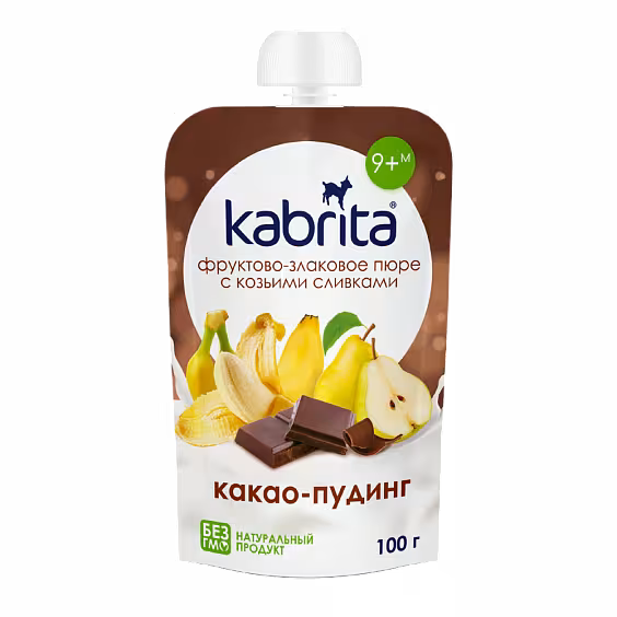 Пюре фруктово-злаковое Kabrita Какао пудинг (с 9 месяцев) 100 г