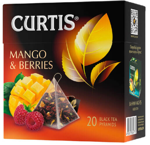 Чай черный Curtis Mango&Berries пирамидки 20 штук