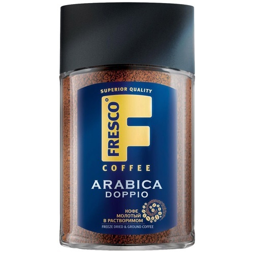 Кофе FRESCO doppio с добавлением молотого стекло банка 100 г.