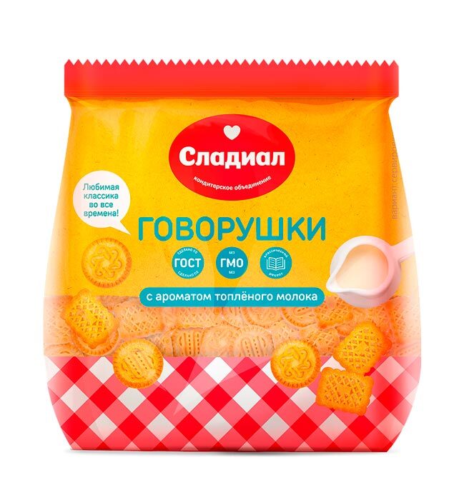 Печенье 400гр сахар.Говорушки с аром.топл.молока Сладиал