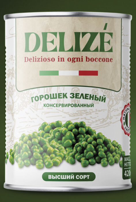 Горошек зелёный Delize с ключом 425 мл