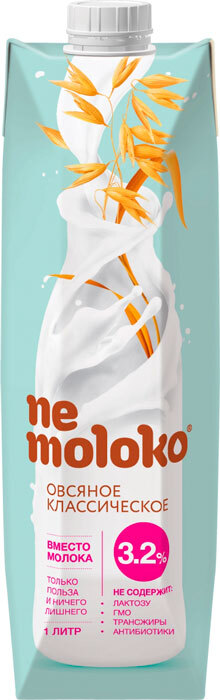 Напиток Nemoloko Овсяное Классическое 3.2 жирность 1,0 л