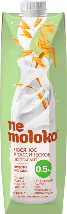 Напиток Nemoloko Овсяное Экстралайт 0.5 жирность 1,0 л