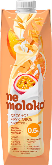 Напиток Nemoloko Овсяное Фруктовое Экзотик 0.5 жирность 1,0 л