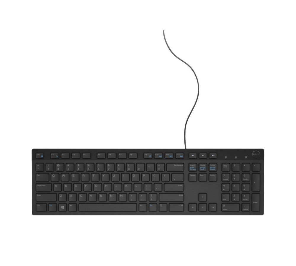 Dell KB216 Проводная клавиатура USB – Полноразмерная QWERTY клавиатура для ПК и ноутбука | Черный